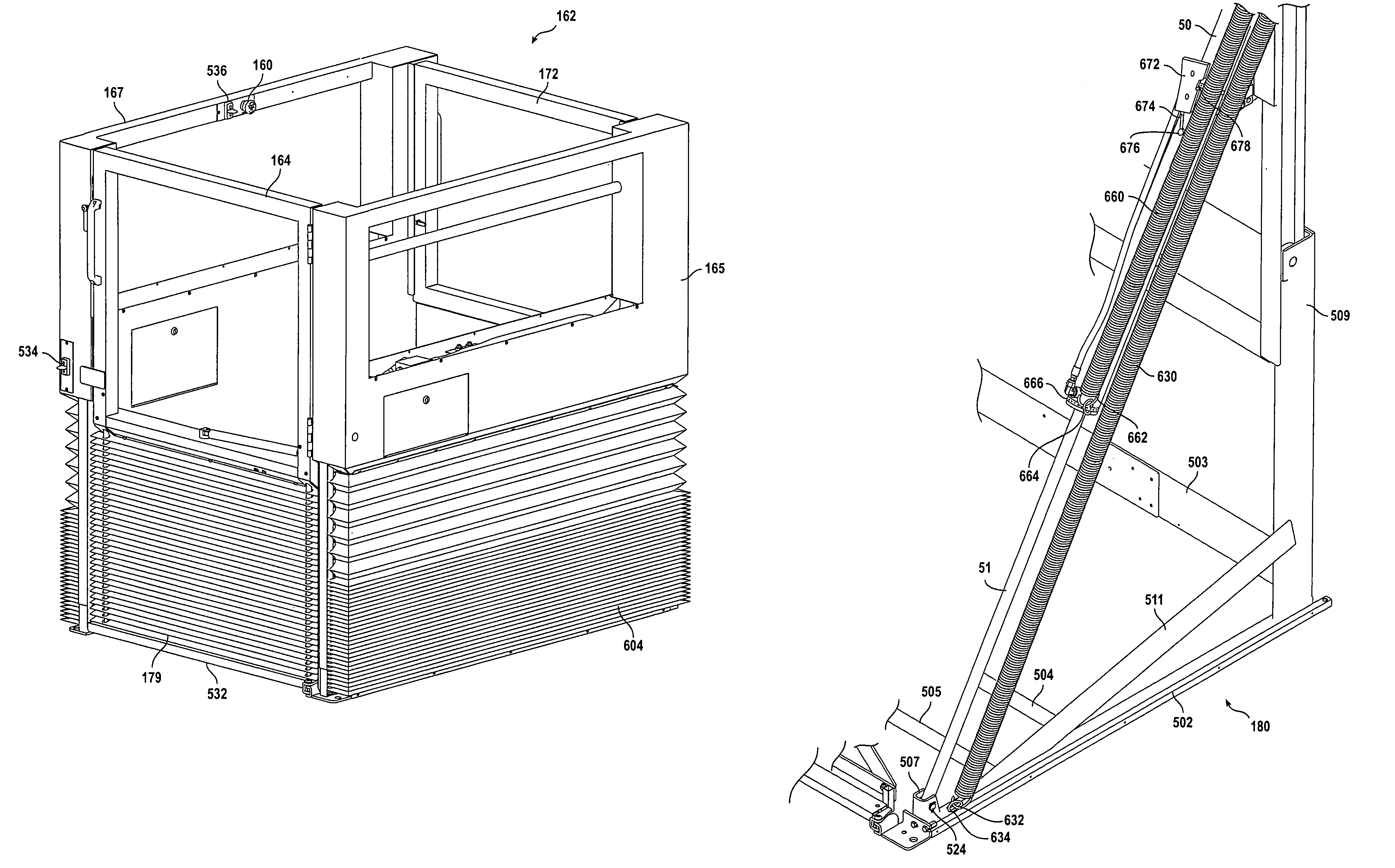 Wheel chair lift with protective skirt sensors