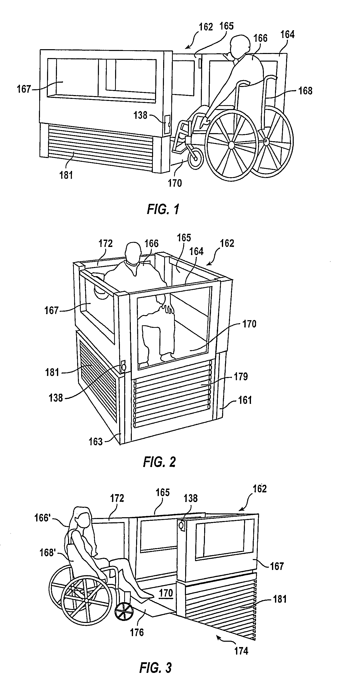 Wheel chair lift with protective skirt sensors