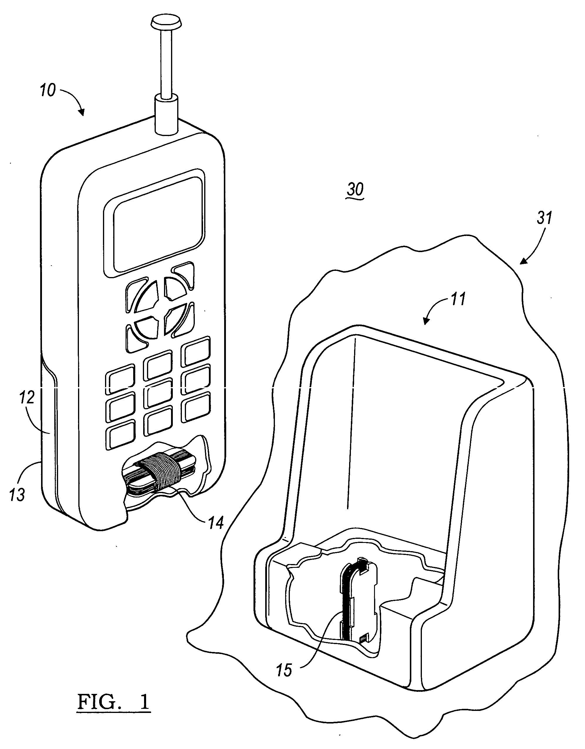 Apparatus for inductively recharging batteries