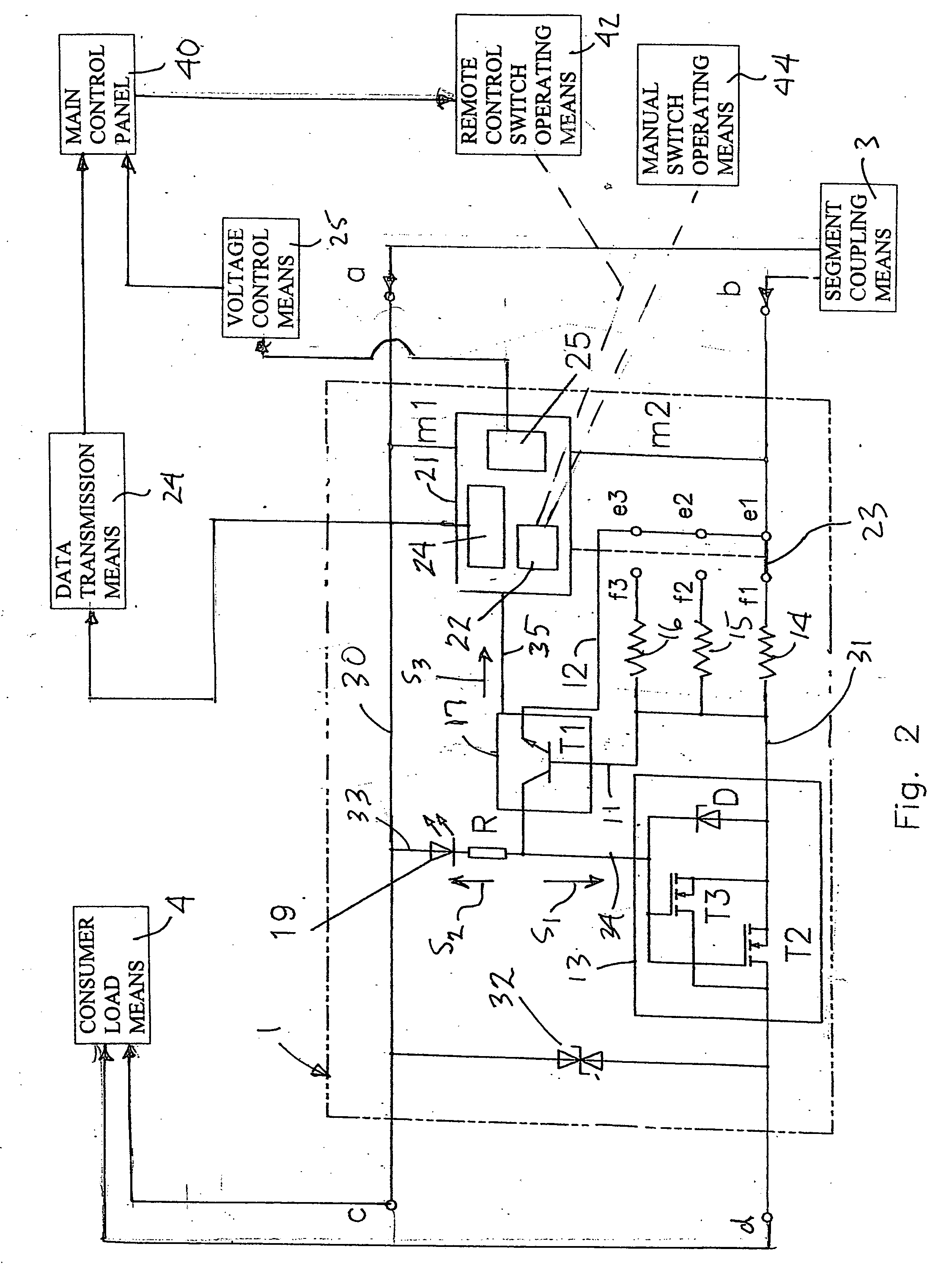 Modular connecting system for protecting an electrical load in a bus system