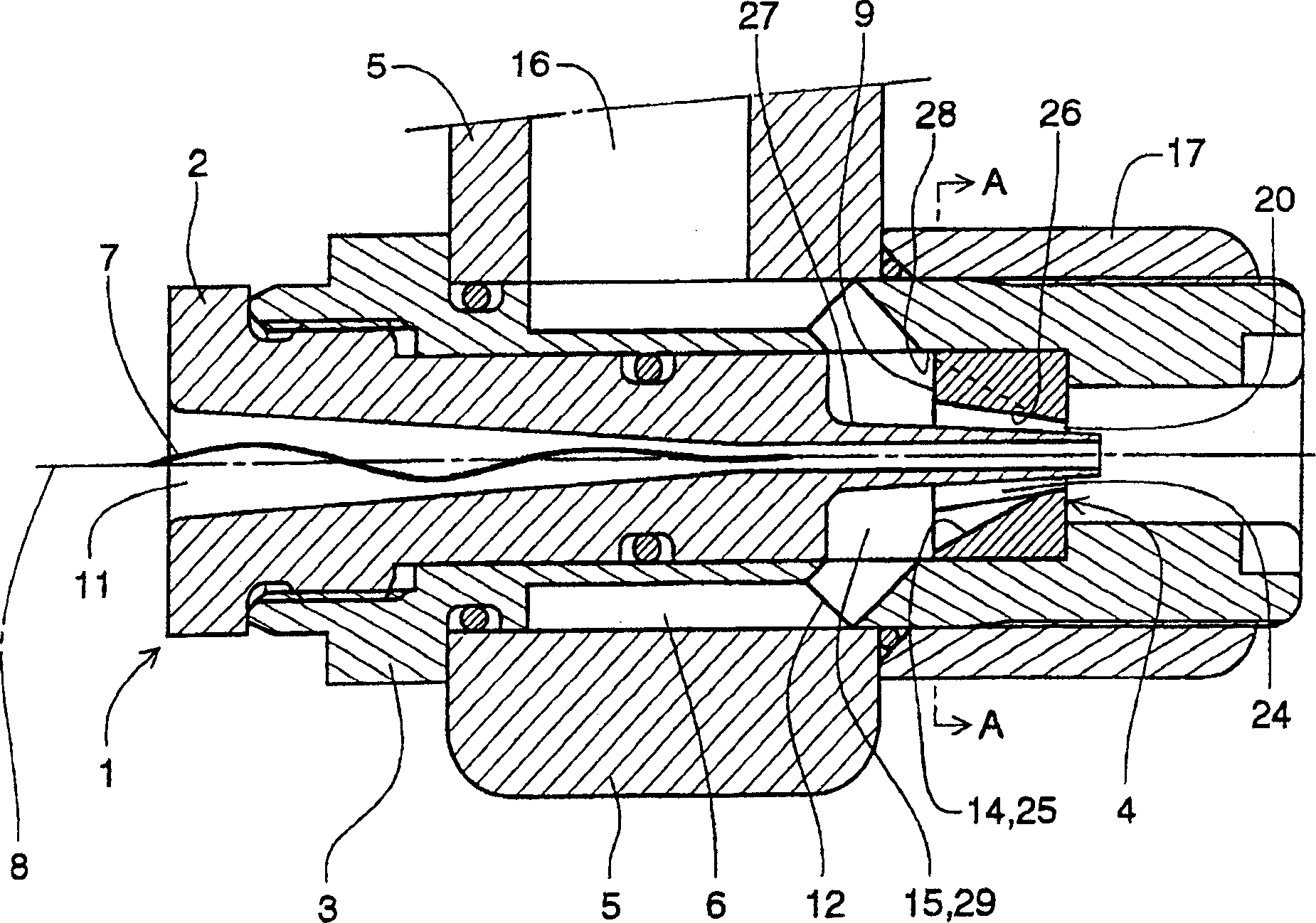 Pick jet nozzle of water jet loom