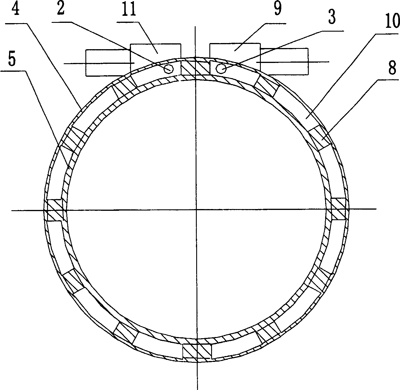 Driving motor stator water-cooling method and device