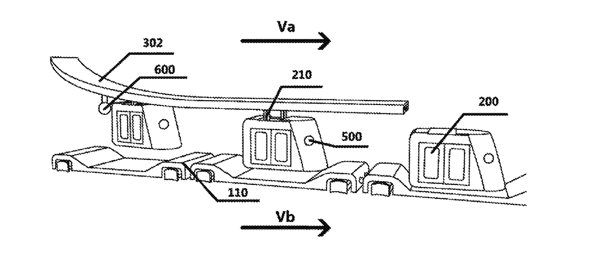 High-carrying-capacity non-stop rail transit system