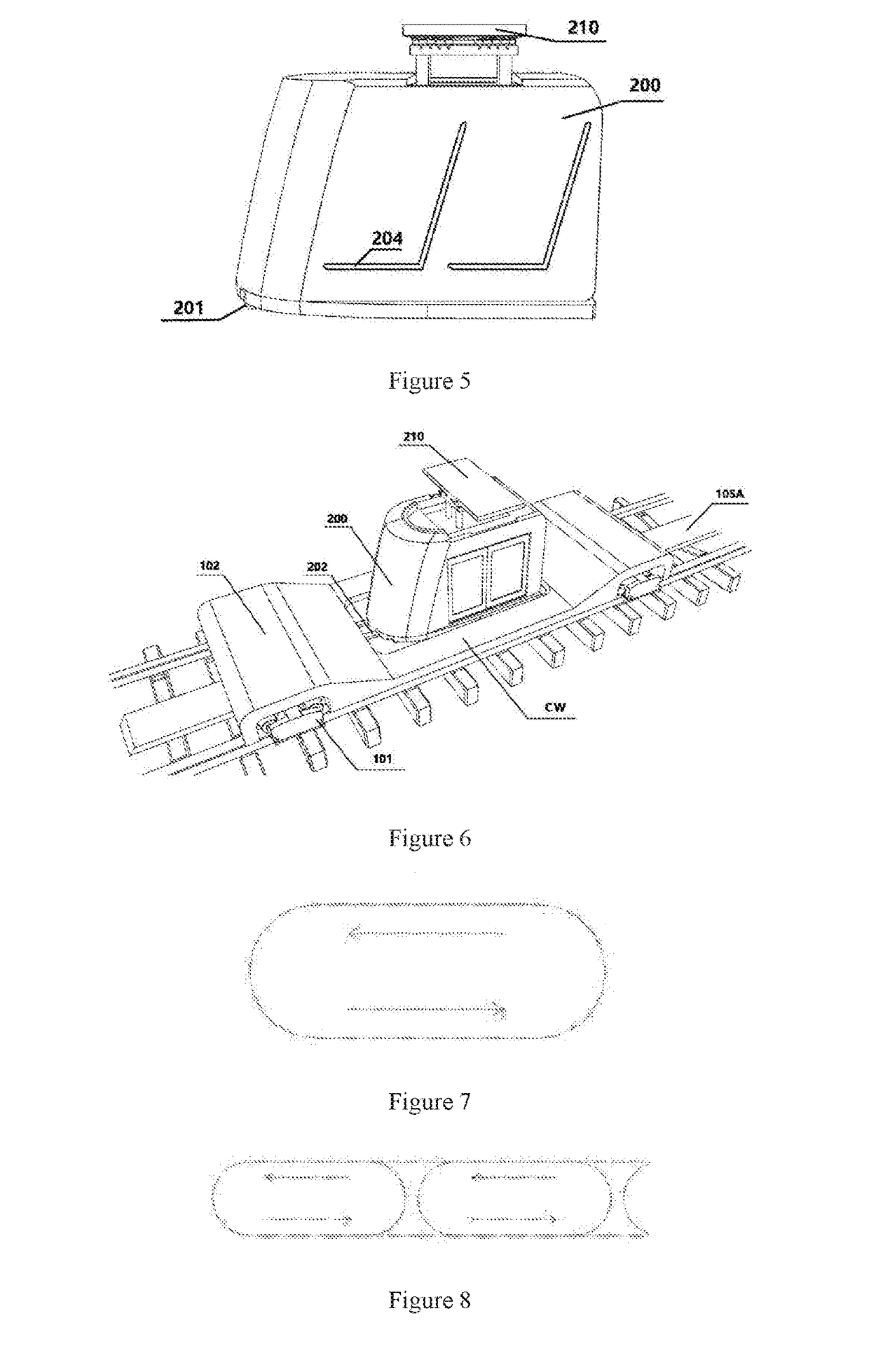 High-carrying-capacity non-stop rail transit system