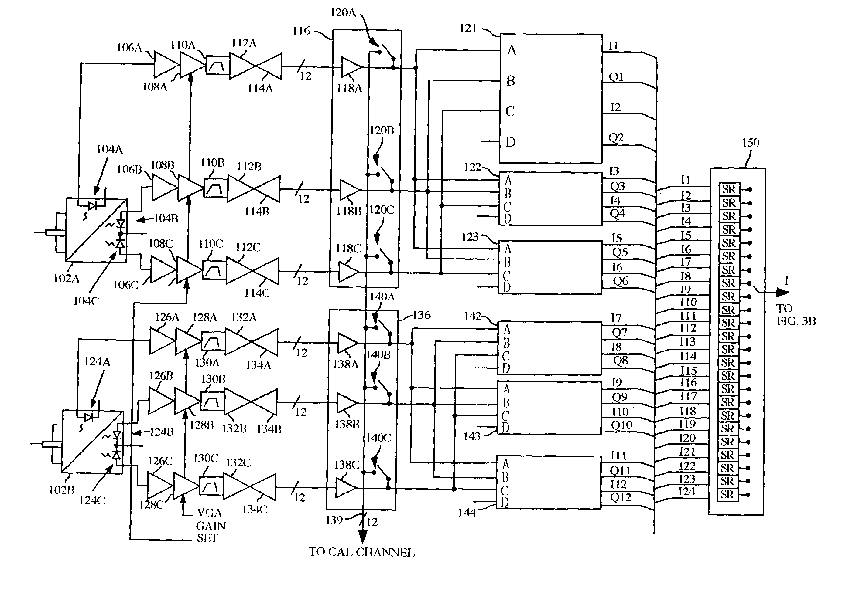 Multi-channel optical receiver for processing tri-cell polarization diversity detector outputs