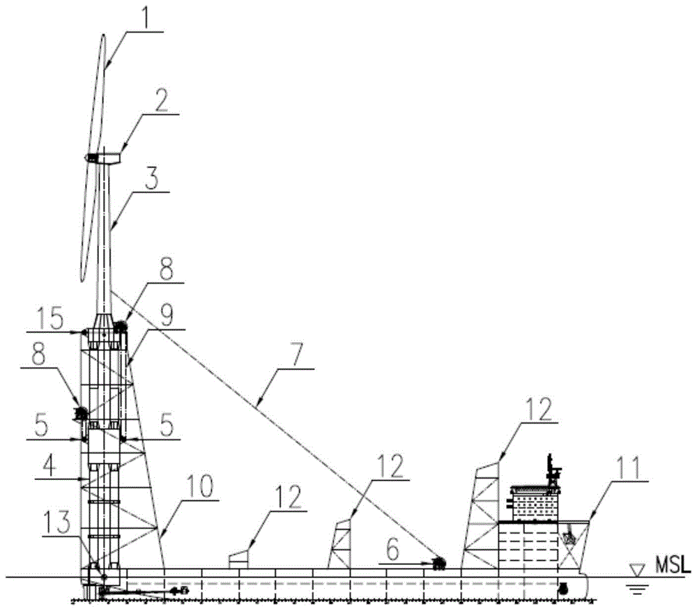 Deep draft offshore floating wind turbine overall installation workboat