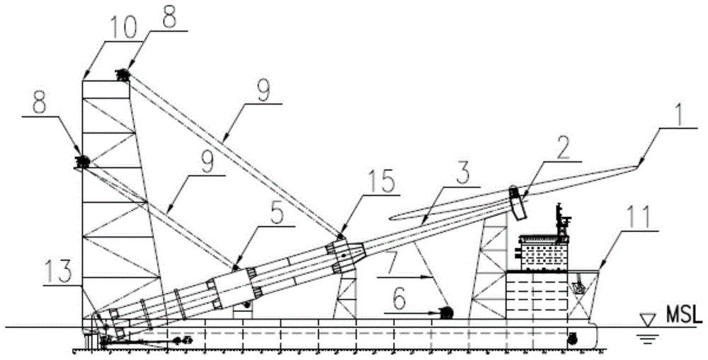 Deep draft offshore floating wind turbine overall installation workboat