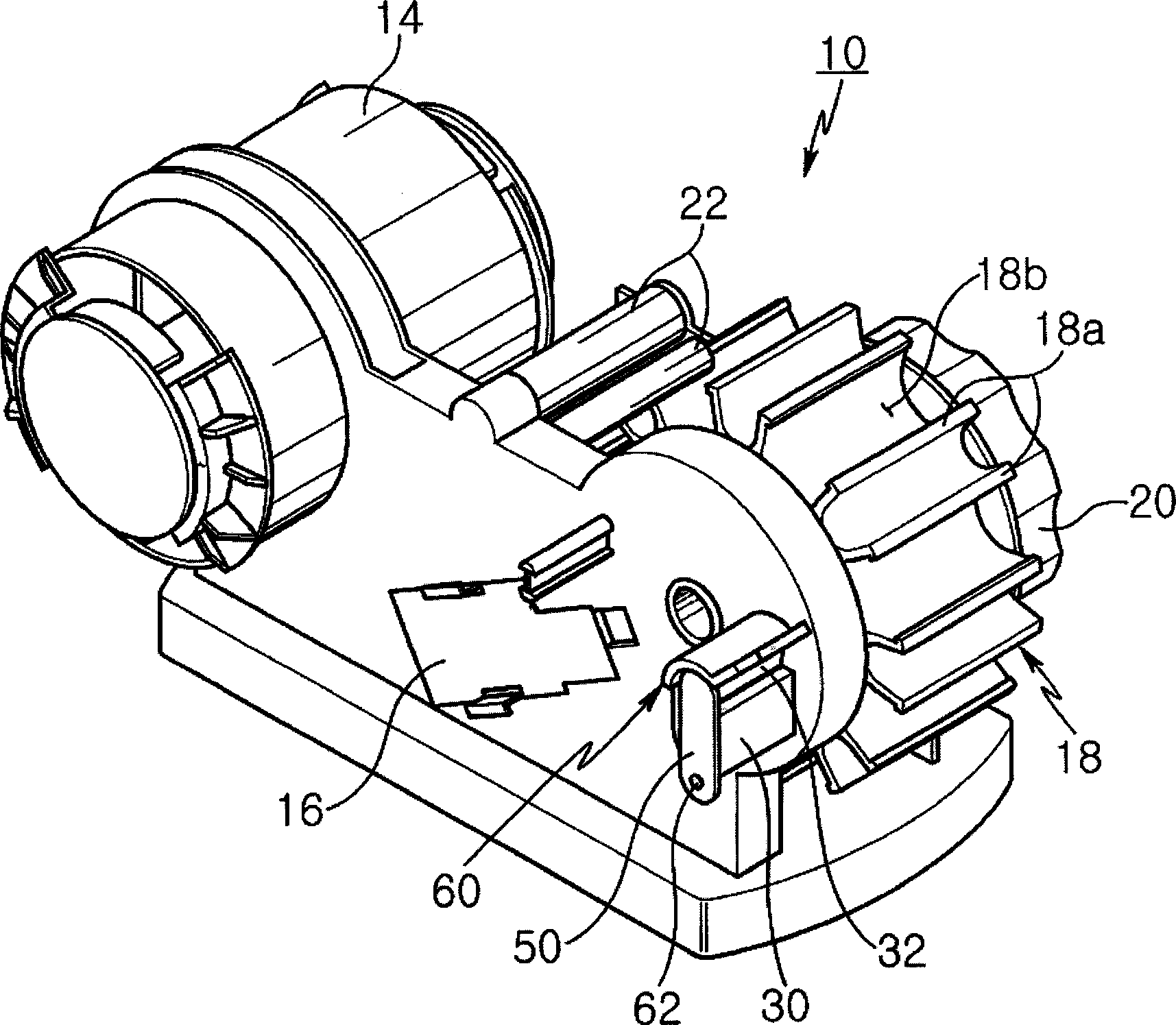 Cutting device for adhesive tape cutting machine