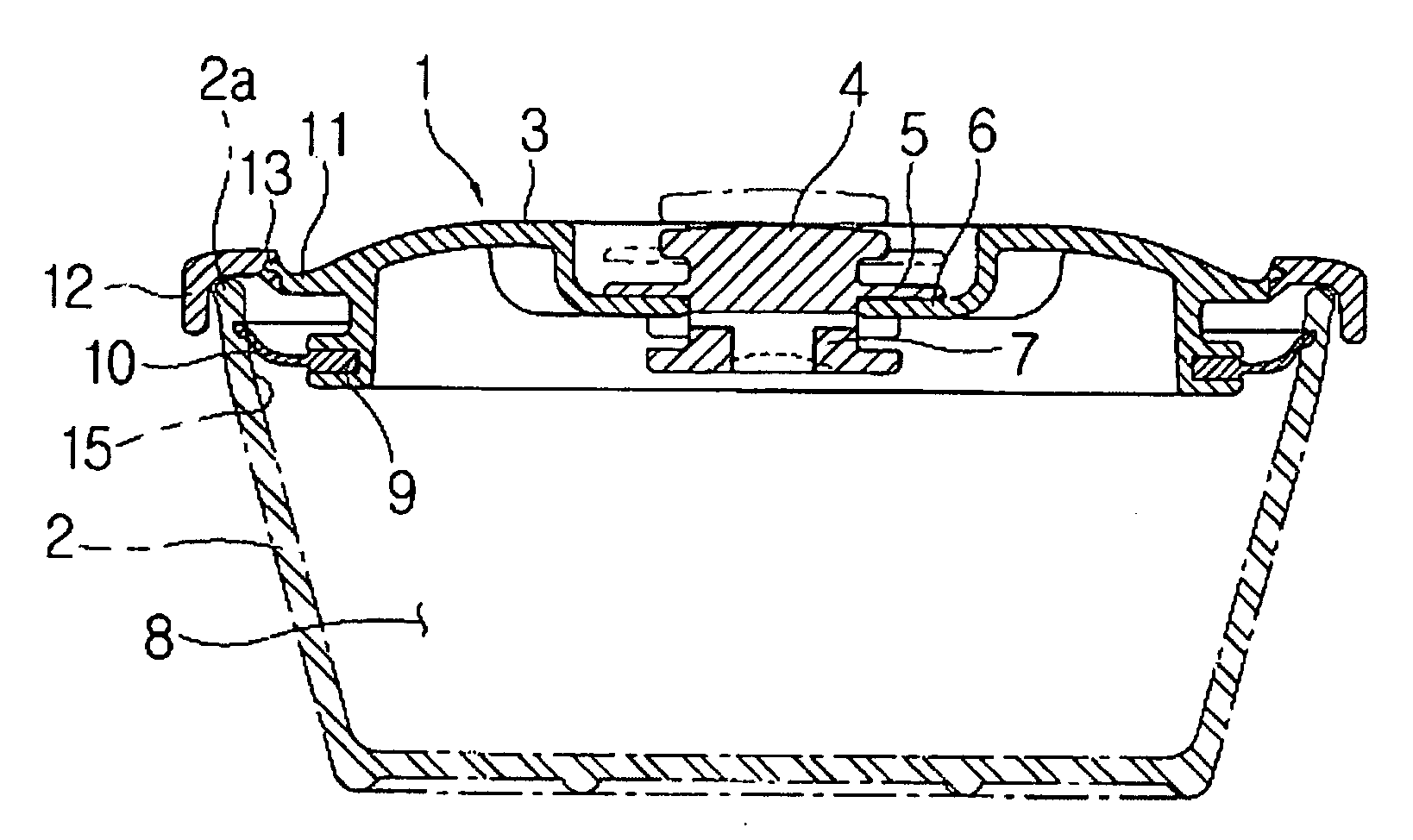 Sealed container lid of vacuum valve operation type