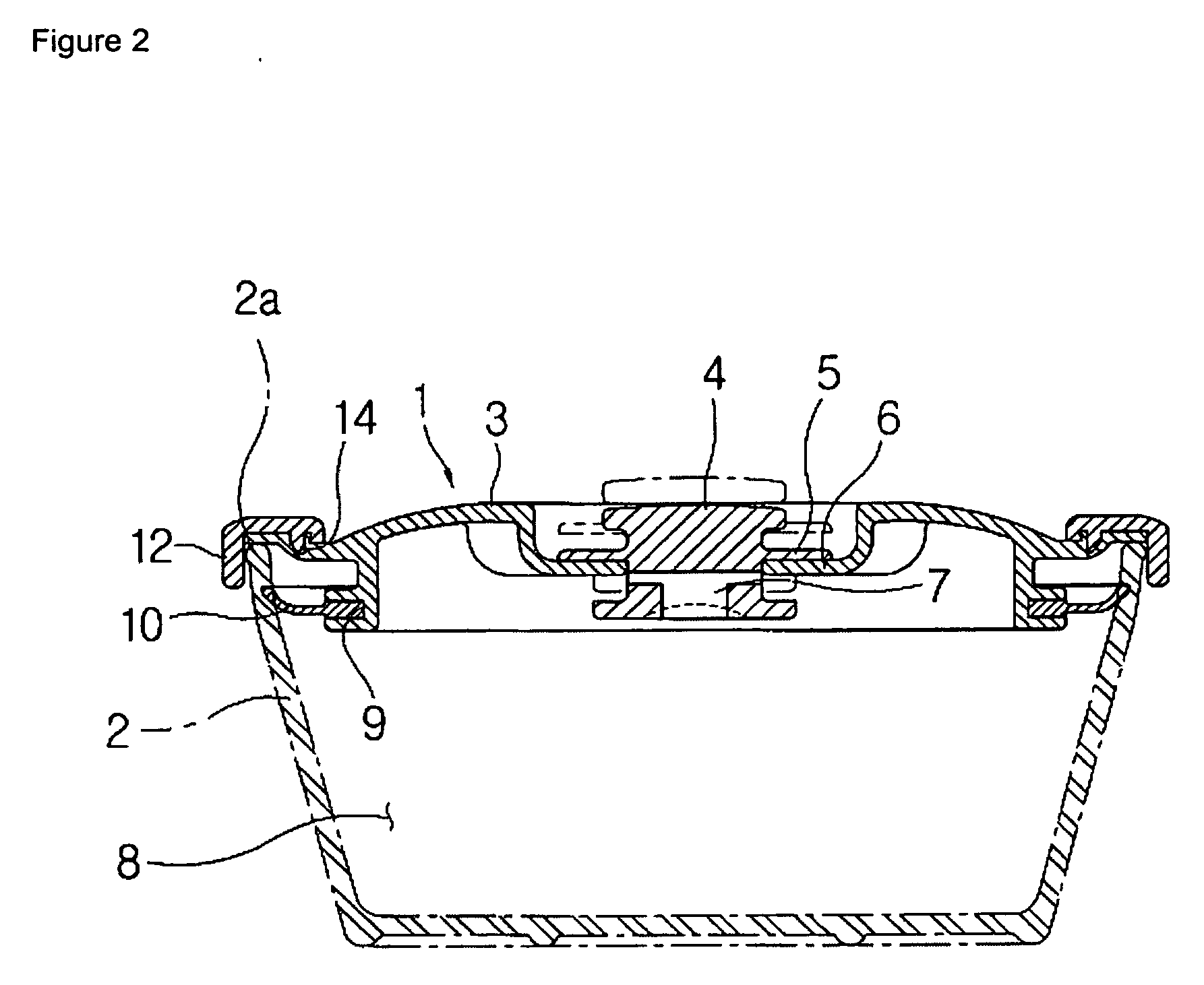 Sealed container lid of vacuum valve operation type