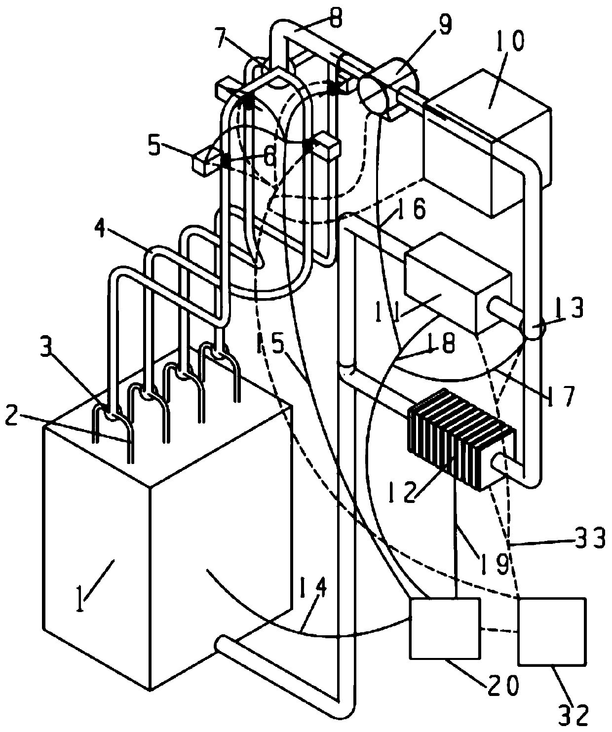 Novel power battery pack system based on fuzzy PID control and control method thereof