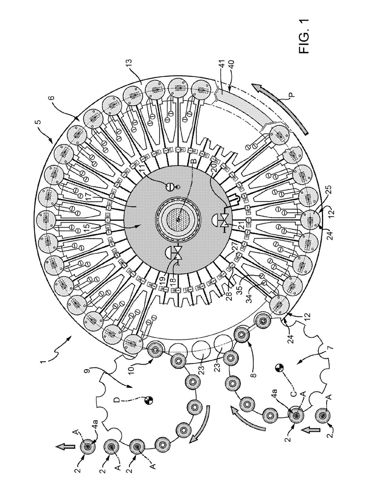 Machine and method for filling containers with pourable product