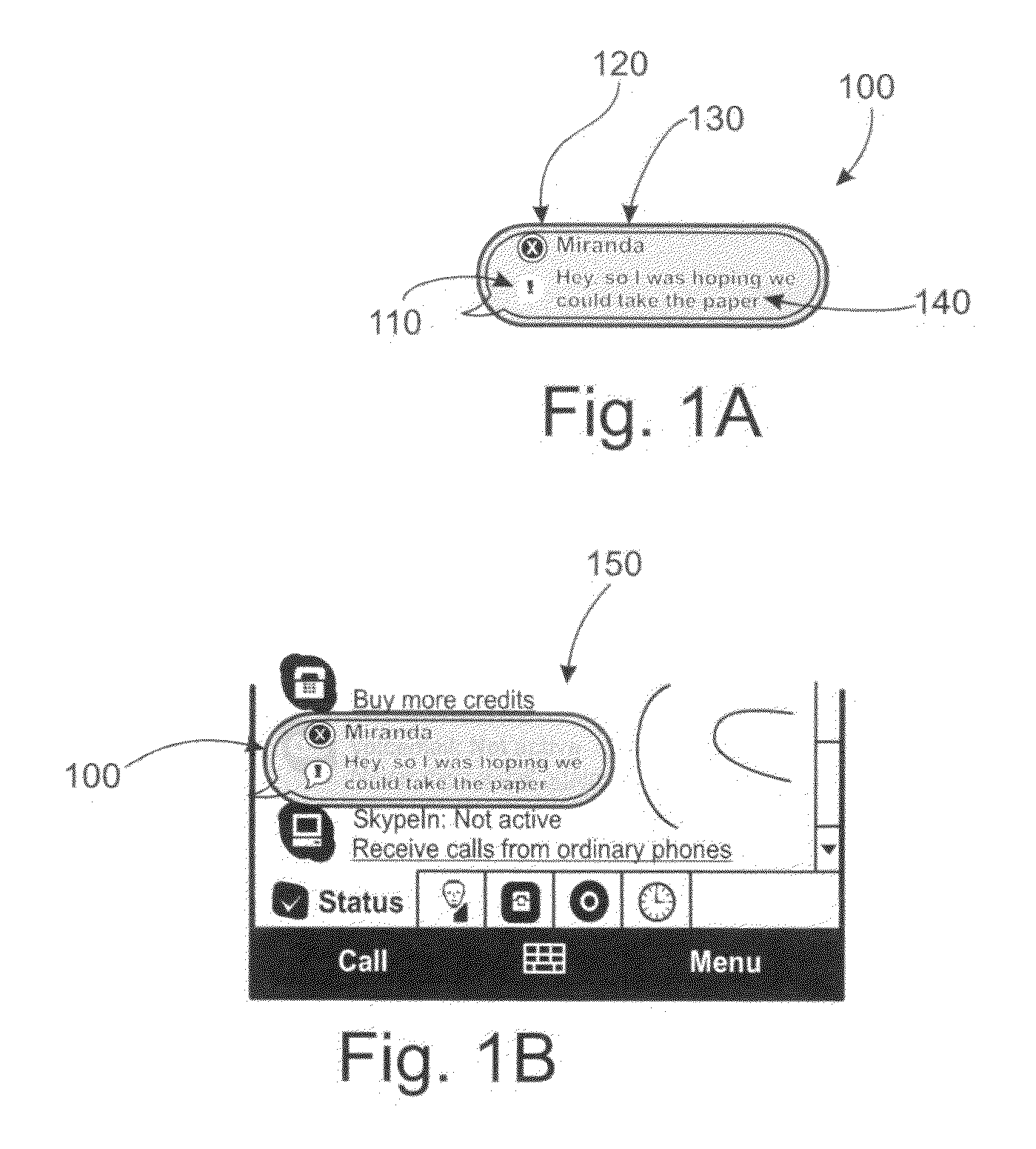 Method and System For Notifying A User of An Event Or Information Using Motion And Transparency On A Small Screen Display