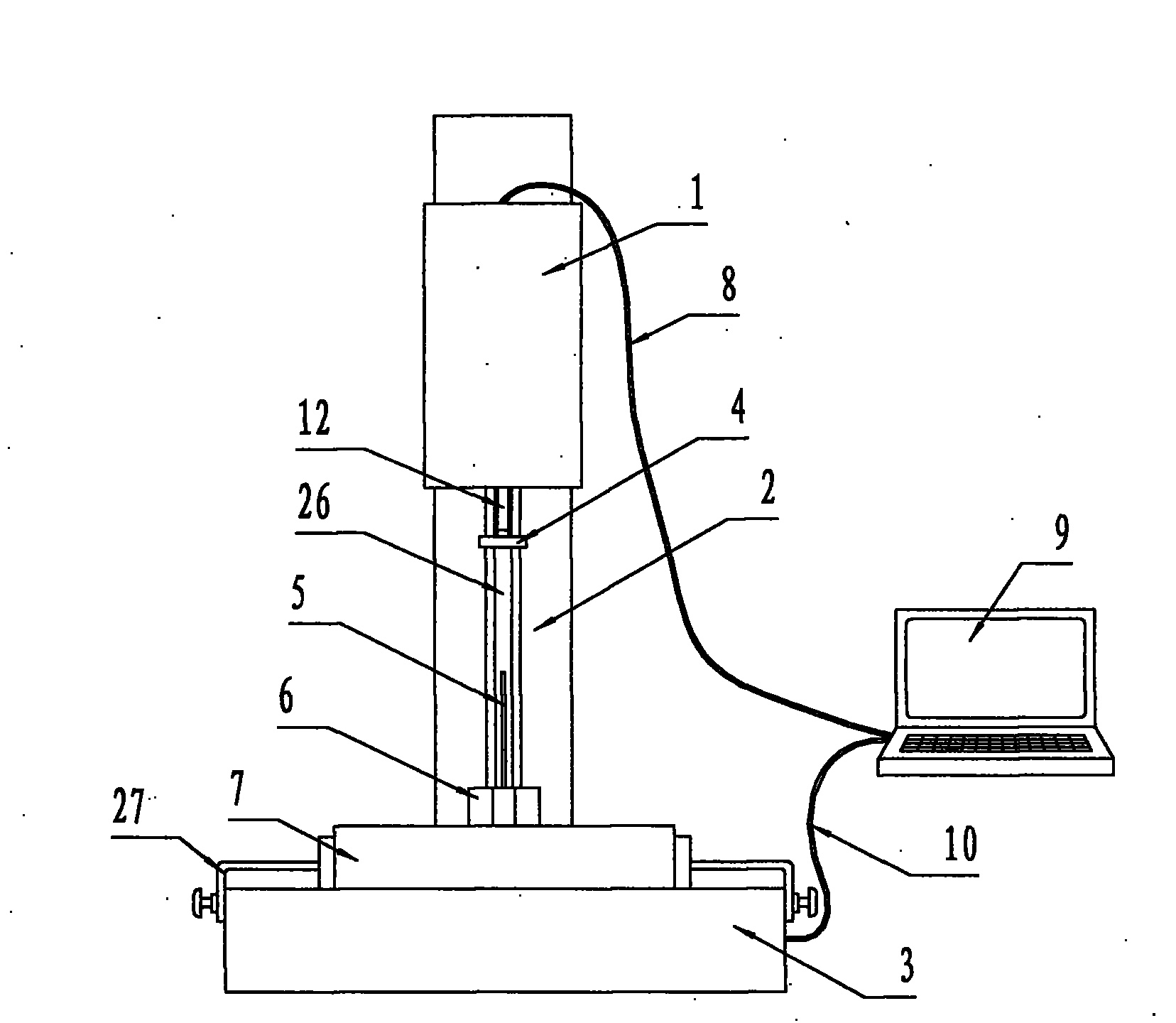 Device for testing axial compressibility of fiber material