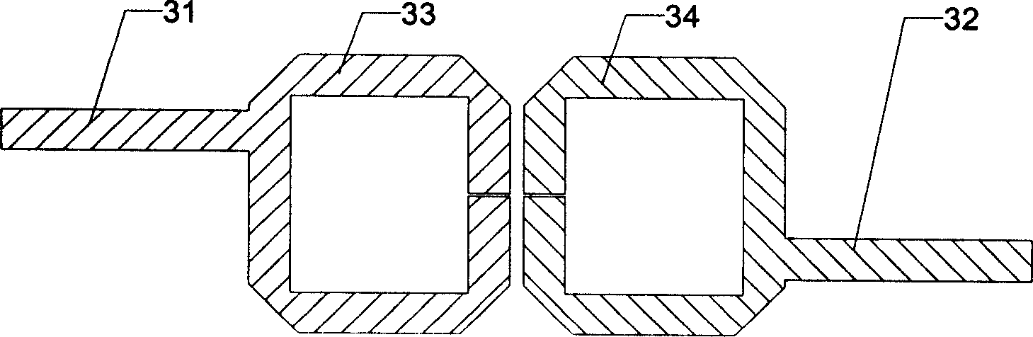 Compensated micro-band resonance device and microband open-loop coupled band filter with harmonic inhibition