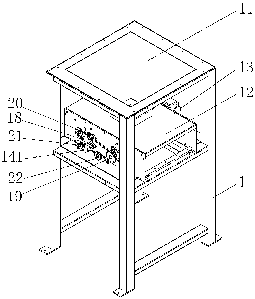 Automatic discharging, dough-pressing and shaping machine