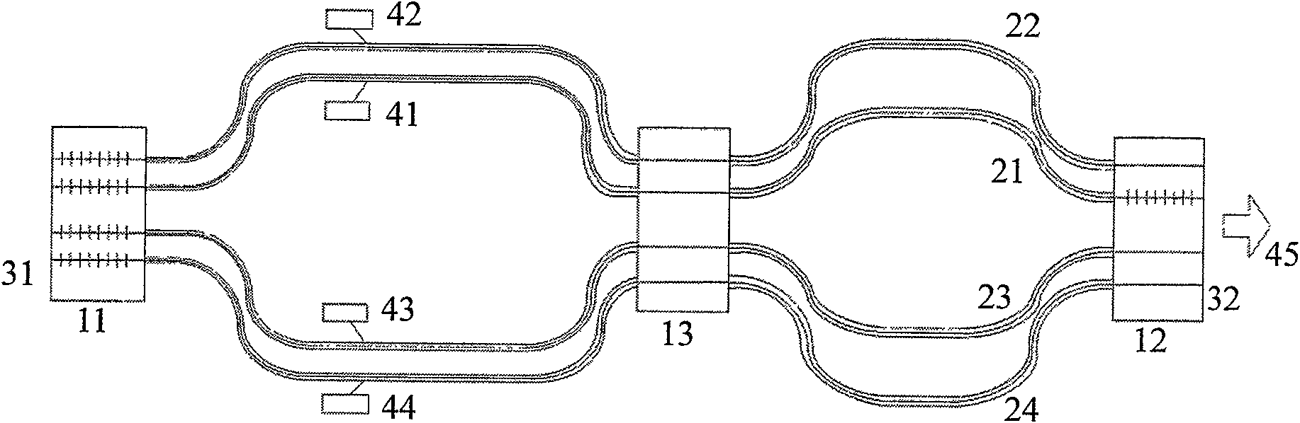 Active lock phase multi-fiber laser without external phase-adjusting part and interference bundle method