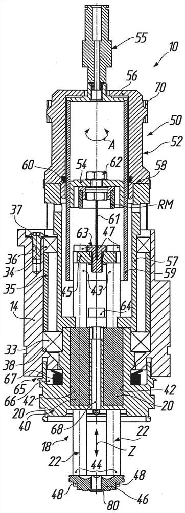 Tool spindles of devices for the finishing of optically active surfaces on workpieces