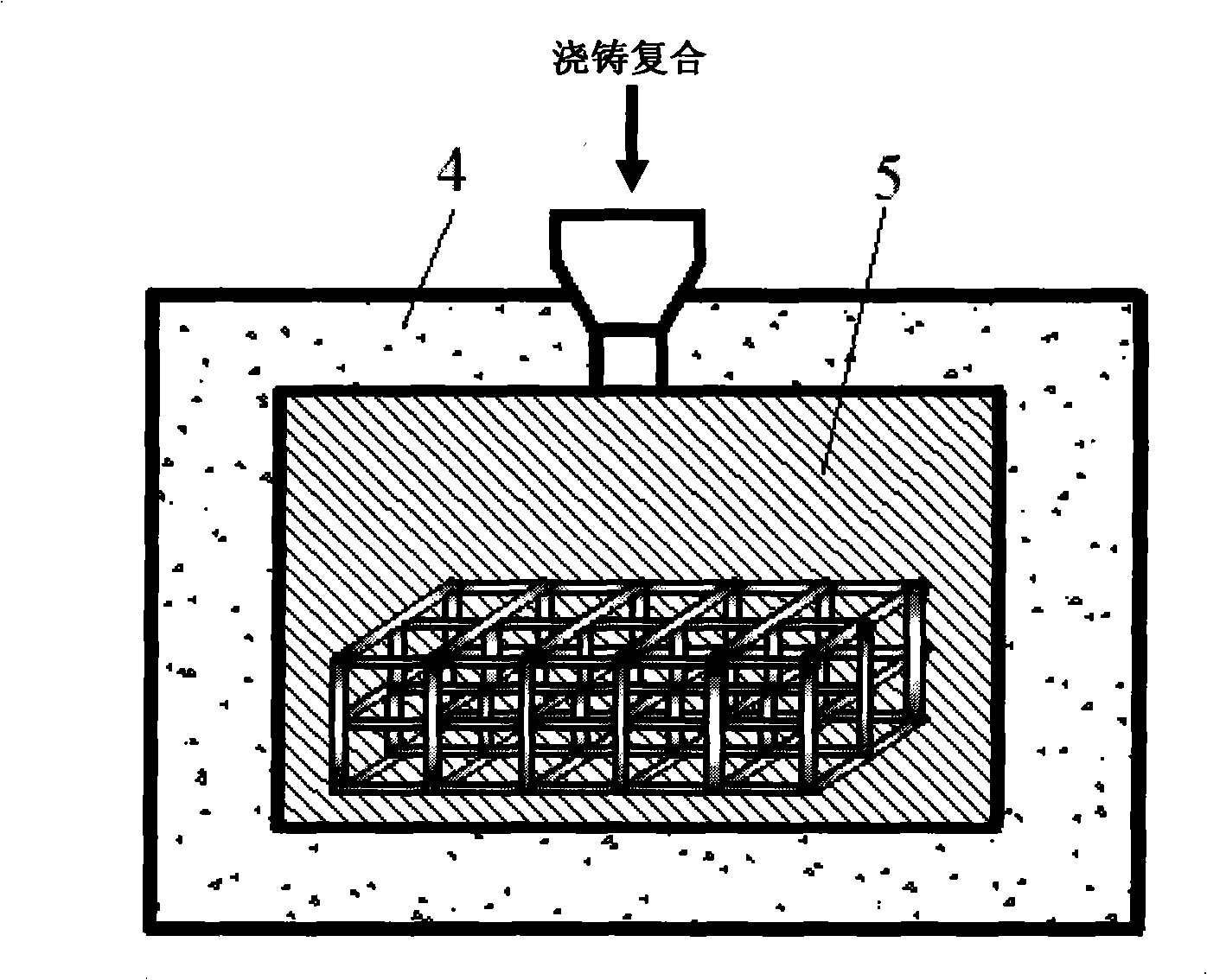 Preparation method of reinforced composite wear-resistant lining board of precast framework