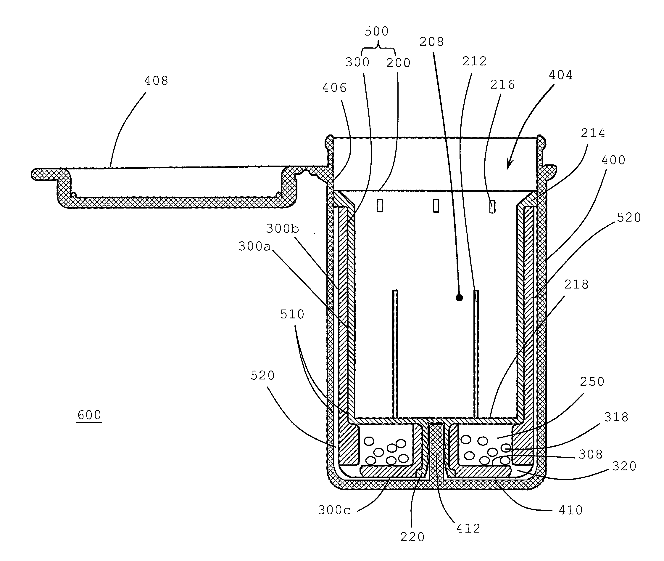 Desiccating container