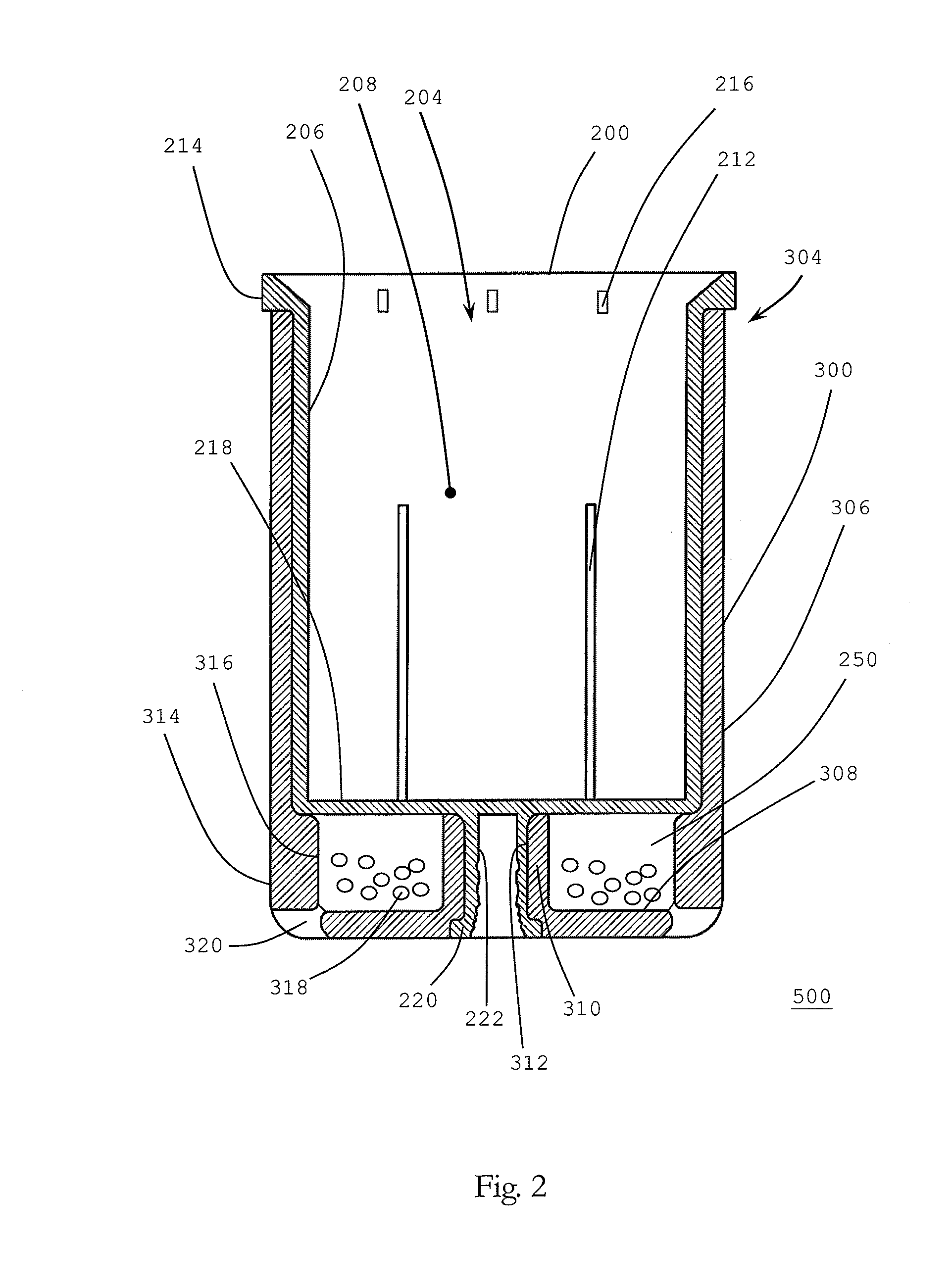 Desiccating container