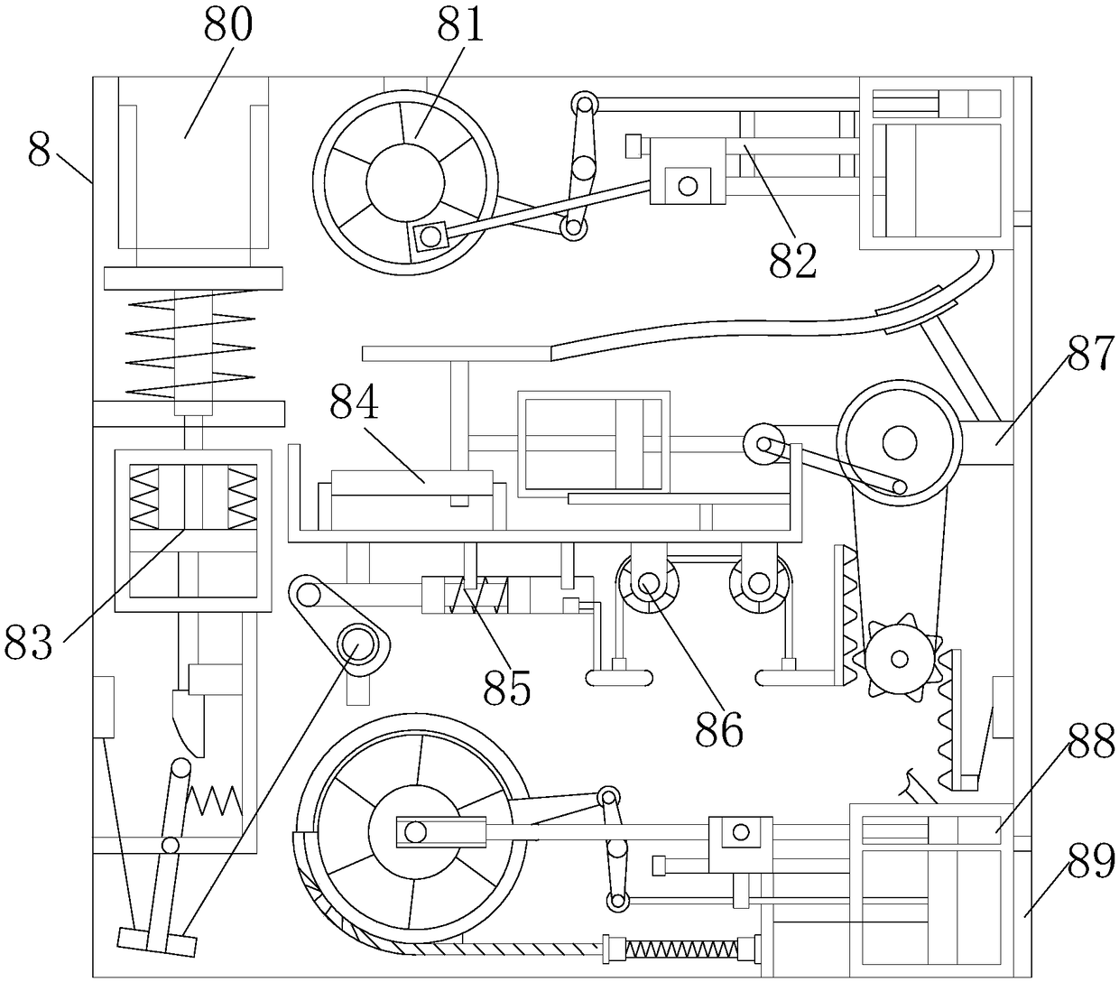 Cooling device in biomass carbonizing furnace