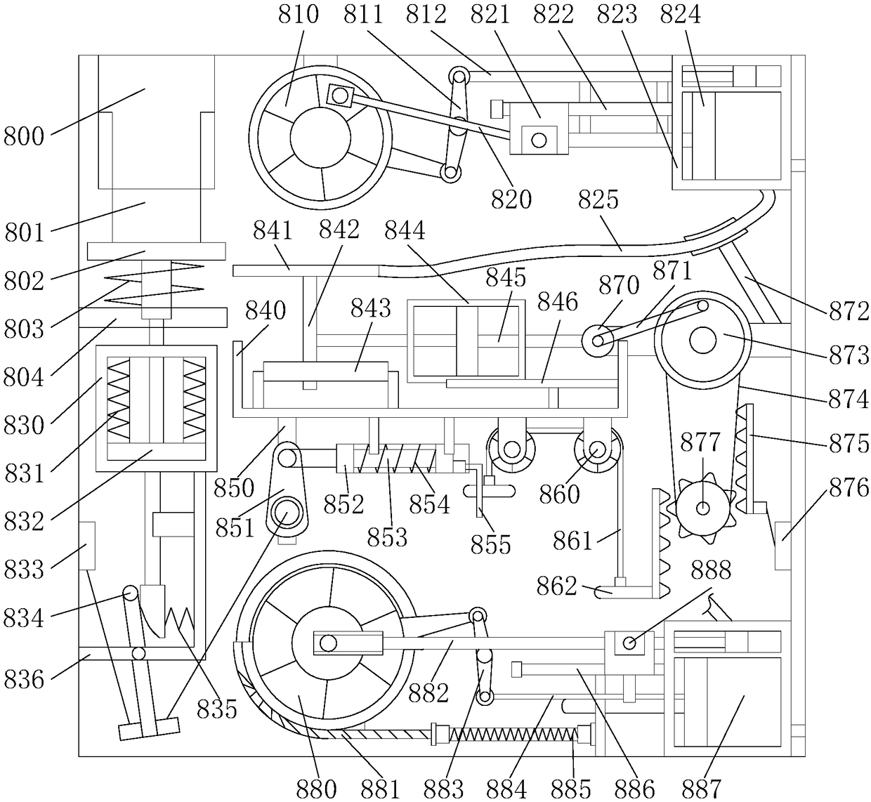 Cooling device in biomass carbonizing furnace