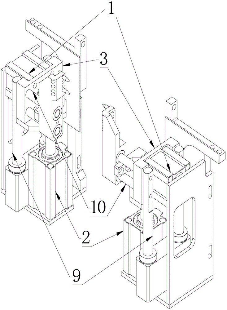 A surrounding pre-drilling device for combined fireworks group pots