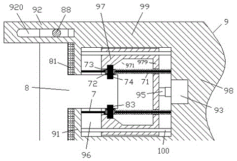 A power distribution cabinet with guide rods and driven by air pressure