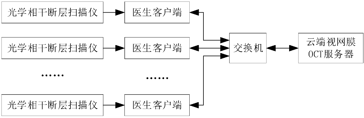 A cloud retina OCT recognition intelligent diagnosis system based on a software and hardware platform and a use method thereof