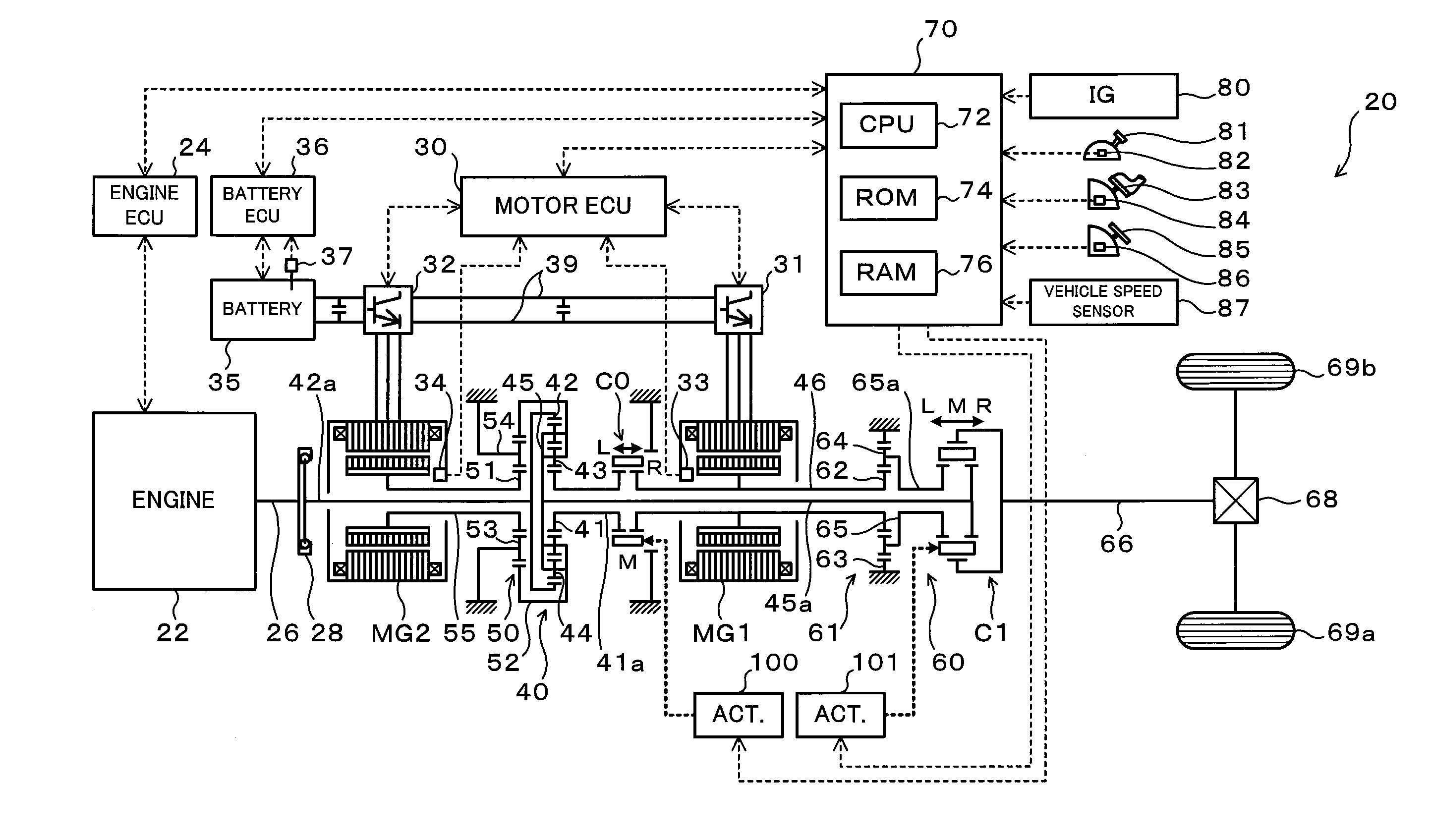 Power output apparatus and hybrid vehicle