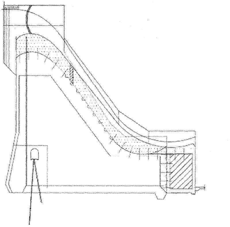 Novel key groove for back-upper heightening of stone-laying gravity dam