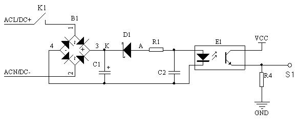 Alternating-current direct-current adaptive switching value collecting circuit and method