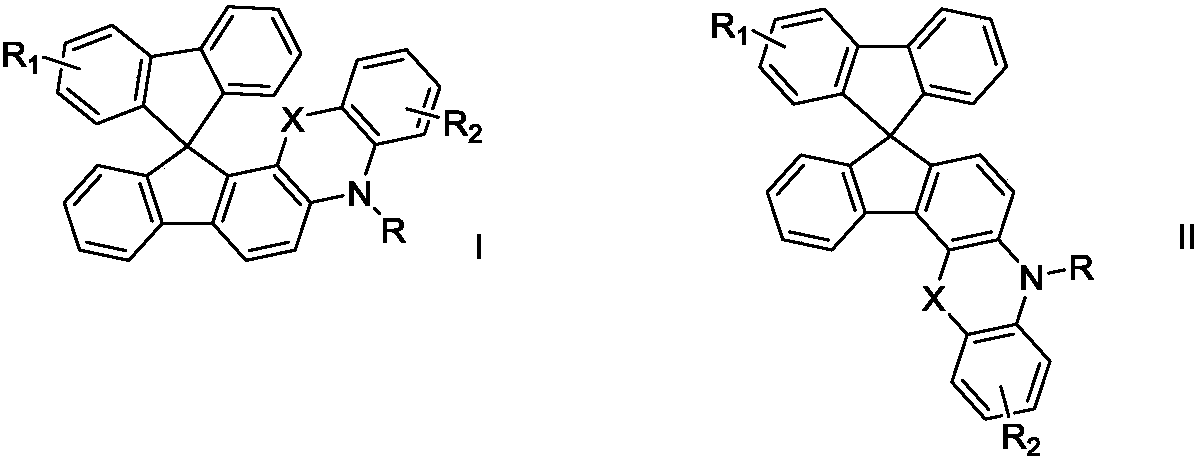 Spirofluorene and nitrogen-containing hetercyclic organic electroluminescent material and organic luminescent device thereof