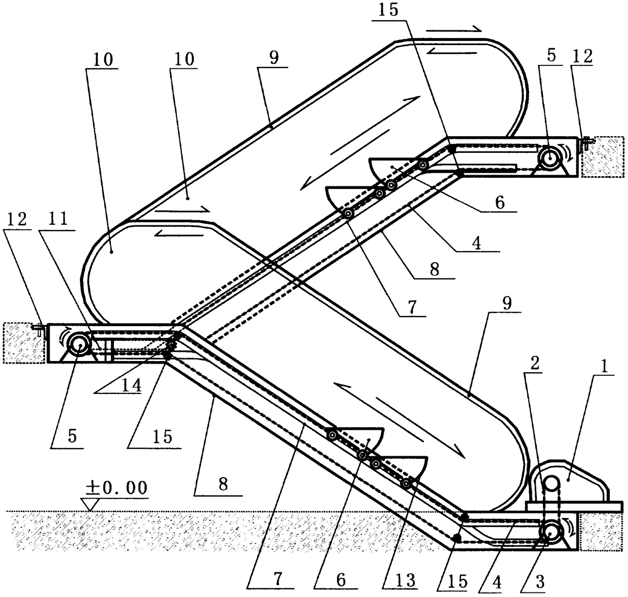 Corridor escalator