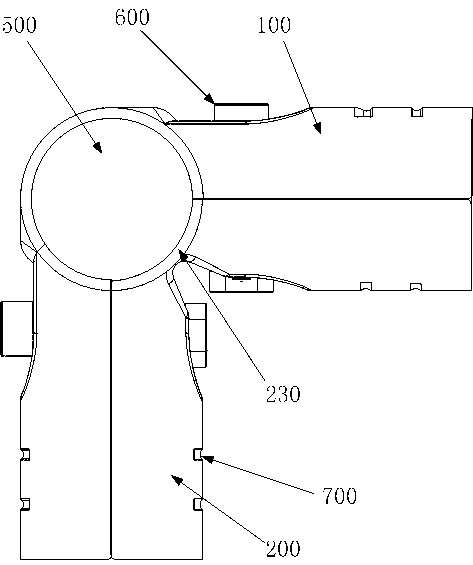 Corner connecting device for rod-shaped supporting members in rest stand