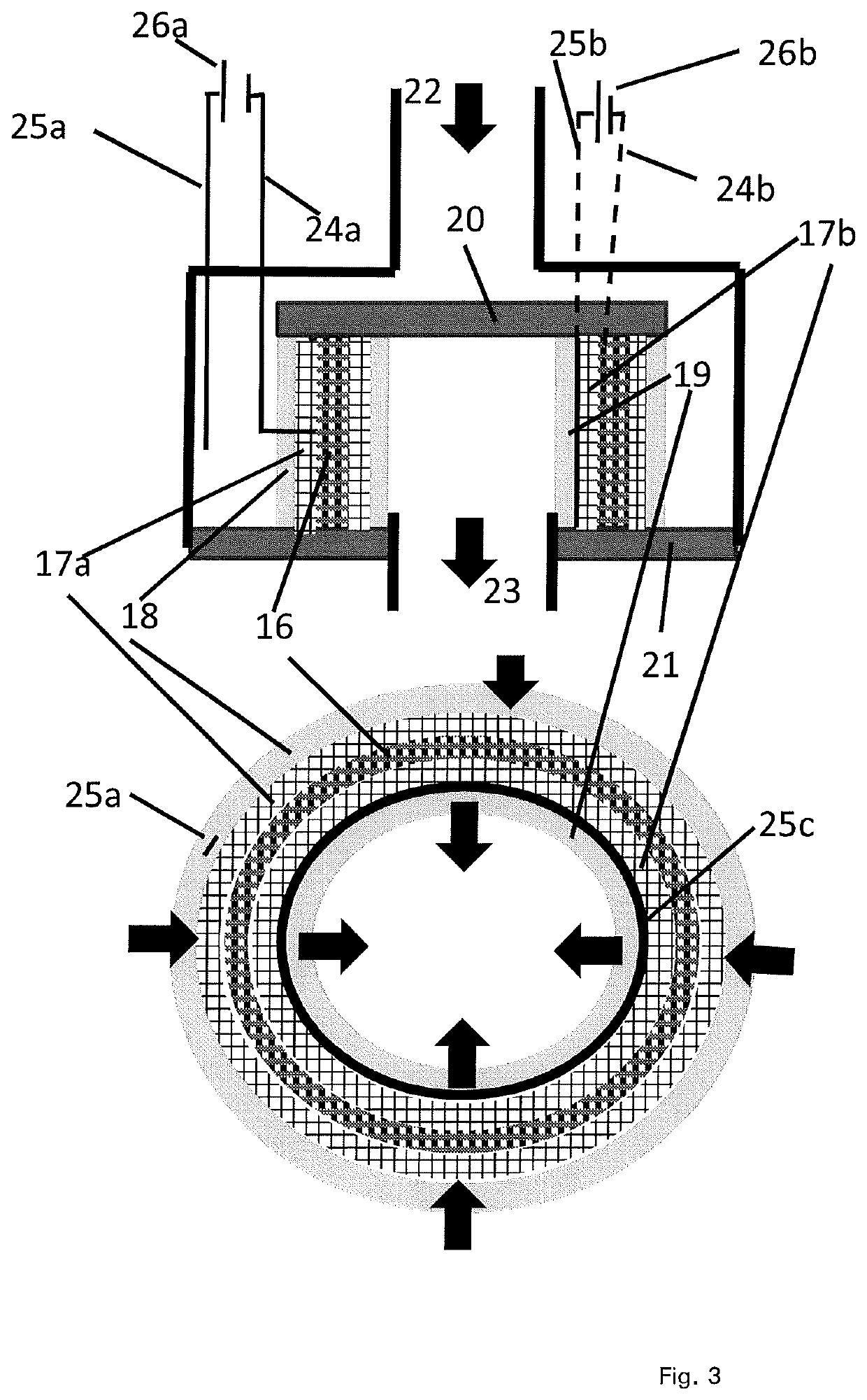 Method for separating charged biologically active substances from liquids and the recovery thereof