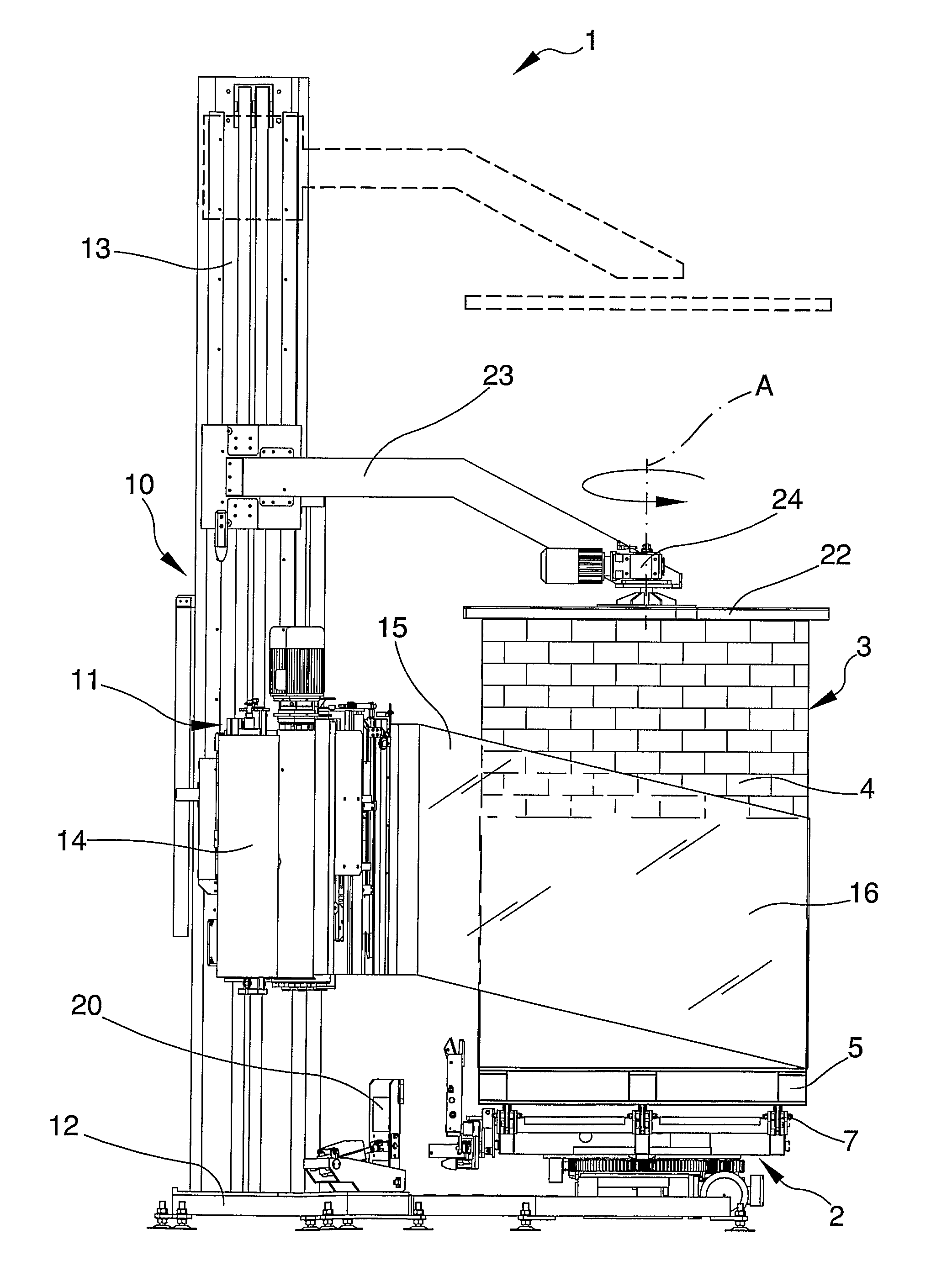 Process for wrapping loads, in particular palletised loads, and relative system