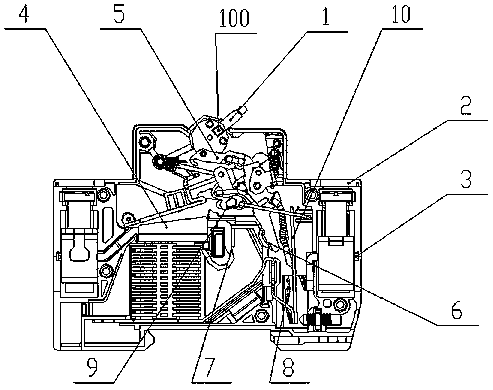 Small-sized direct-current circuit breaker with electric operation mechanism