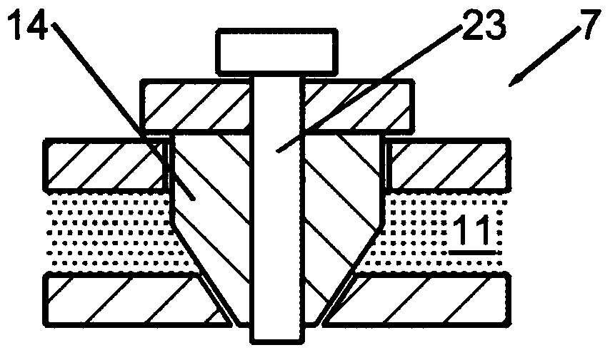 Casting valve with complementary compression piston, casting device and method for die casting