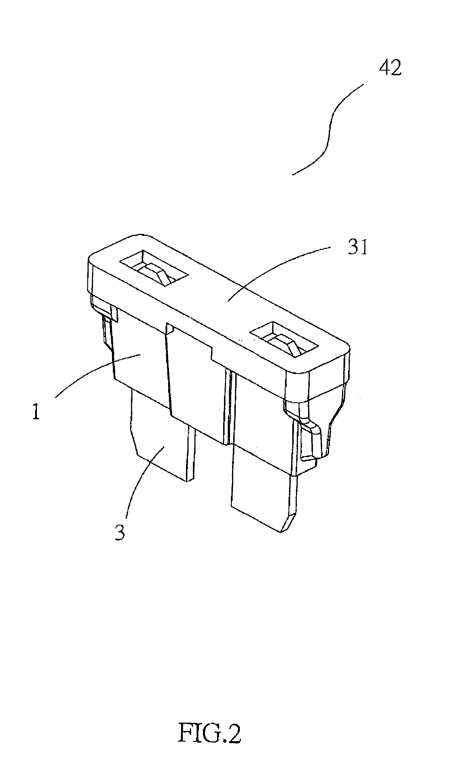 Insertion type fuse with breakage indication