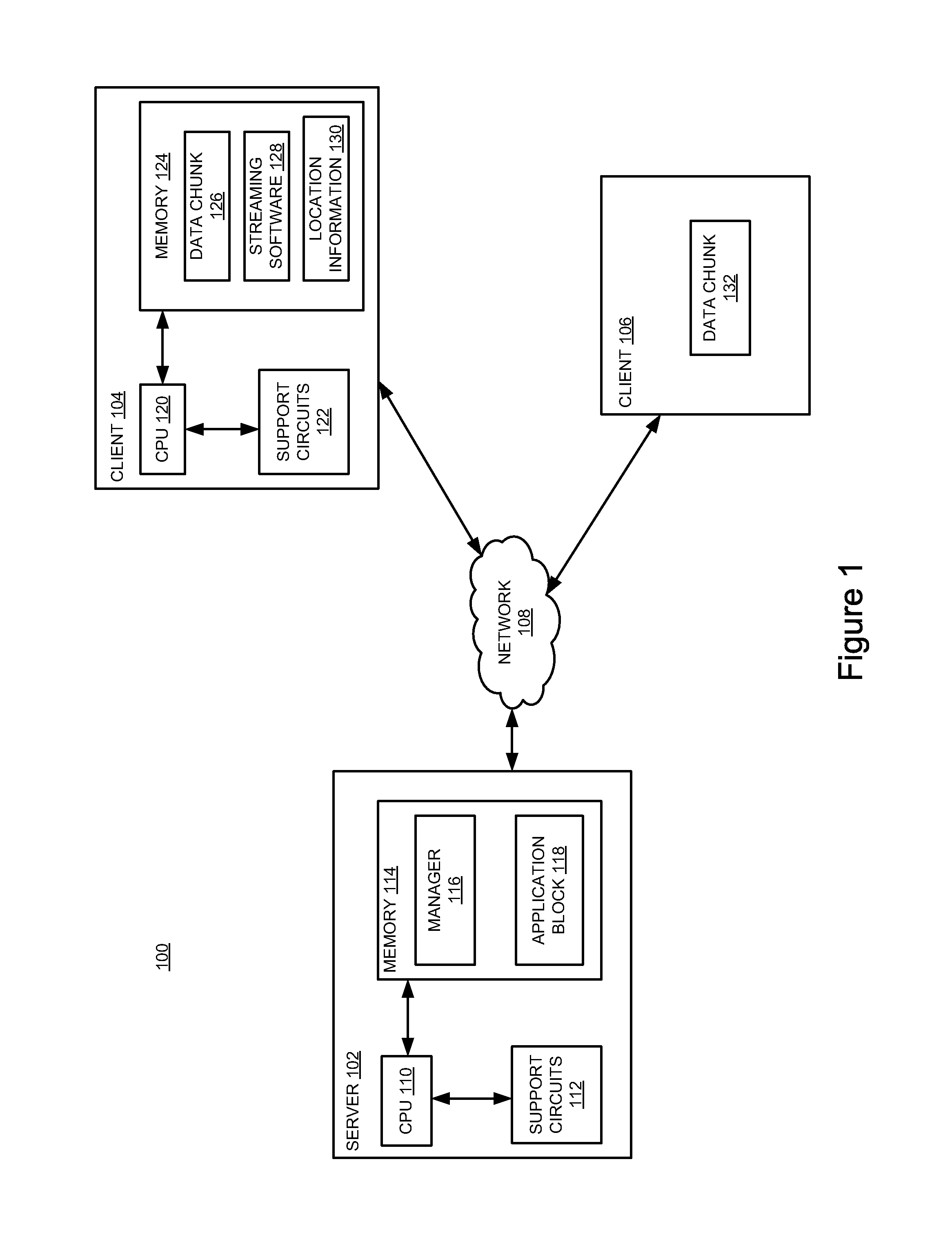 Method and apparatus for streaming applications to a plurality of clients within a peer to-peer network