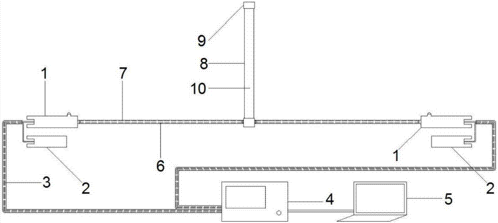 Embedded optical fiber roadbed settlement observing apparatus, and observation method thereof