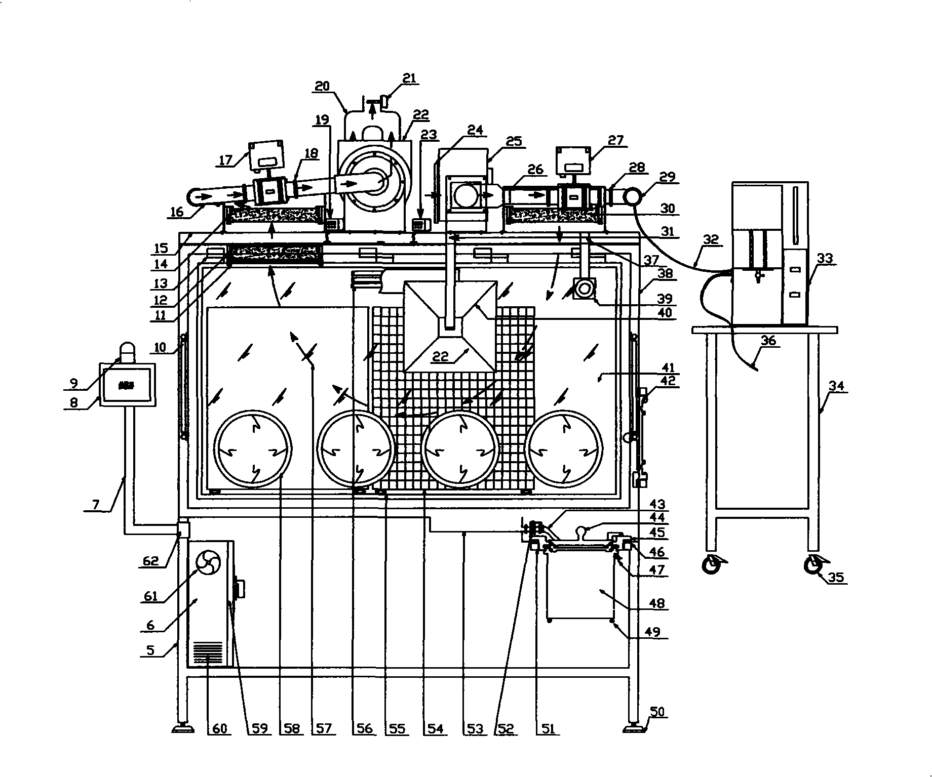 Multi-functional medium-sized animal breeding isolation system