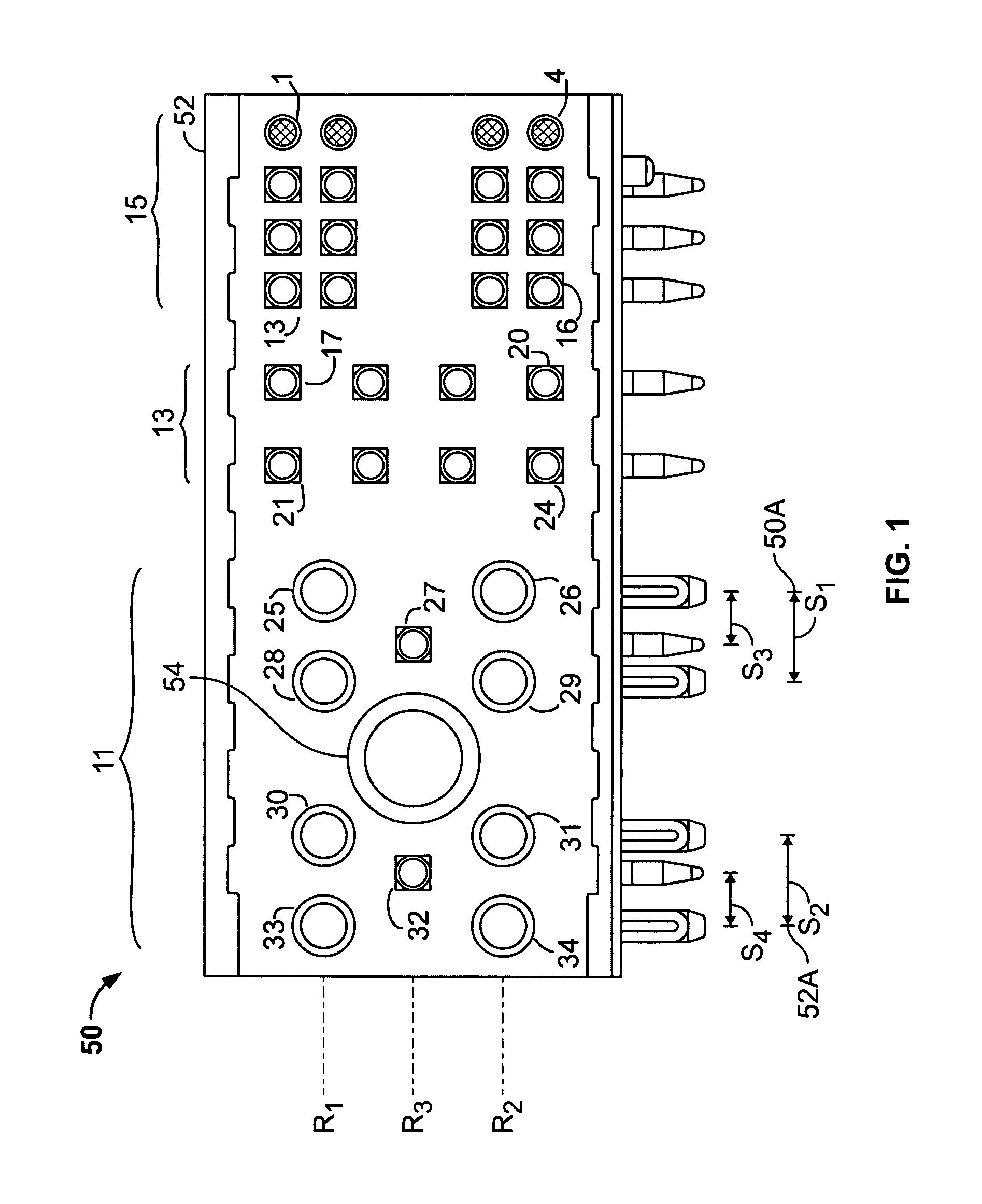 Modular connector assembly with adjustable distance between contact wafers