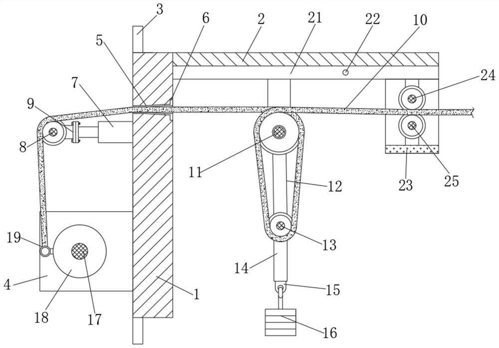 Electric power iron tower high-voltage line pre-tightening device