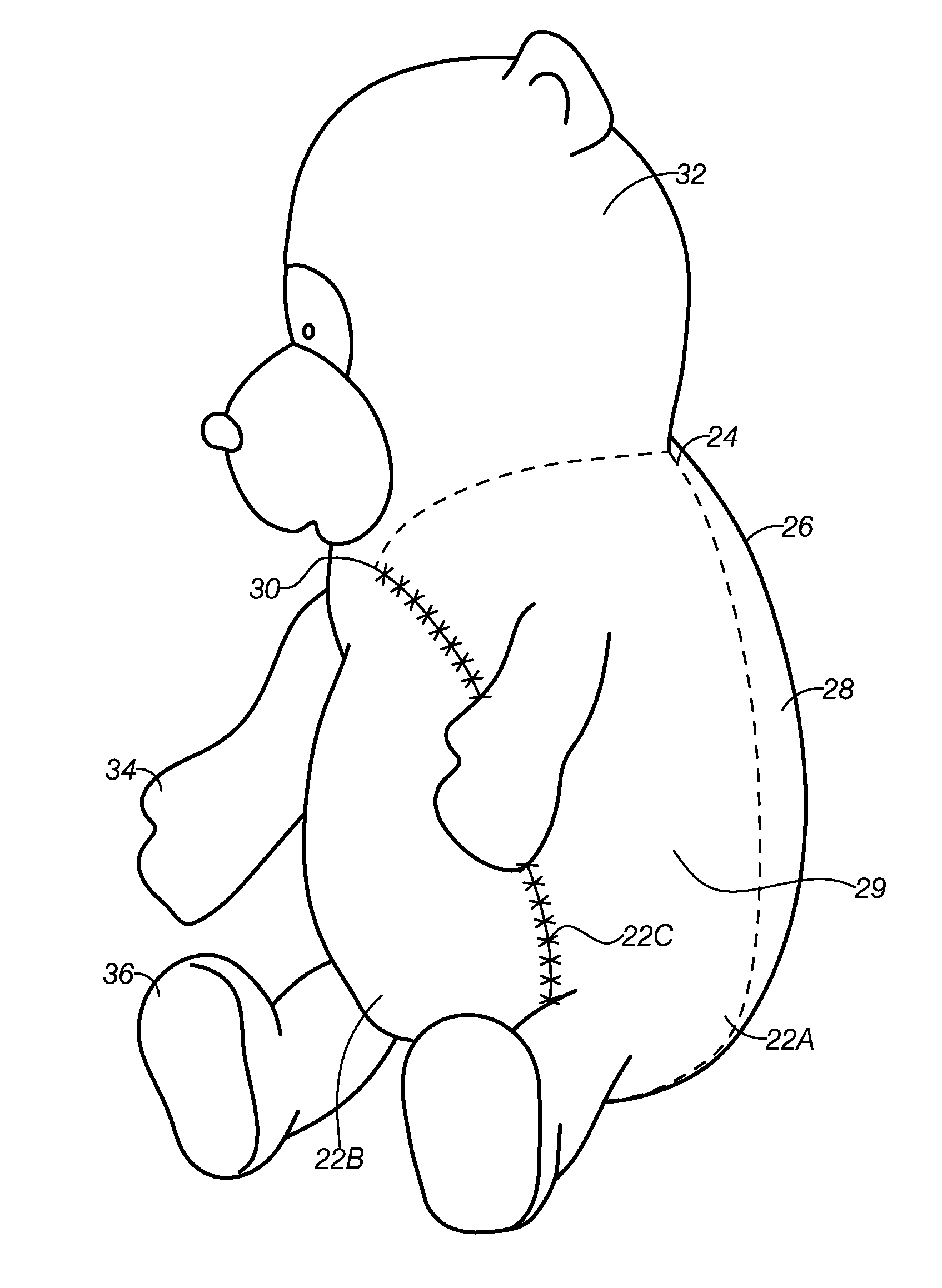 Convertible plush toy with storage