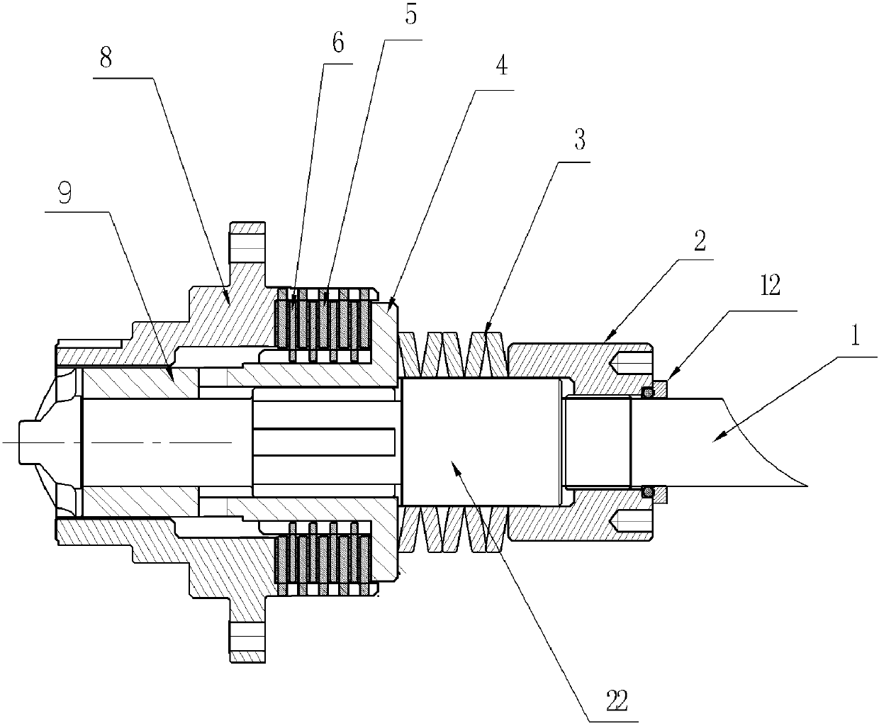 Electric motorcycle inner rotor motor friction plate self-adaptive automatic separation drive assembly