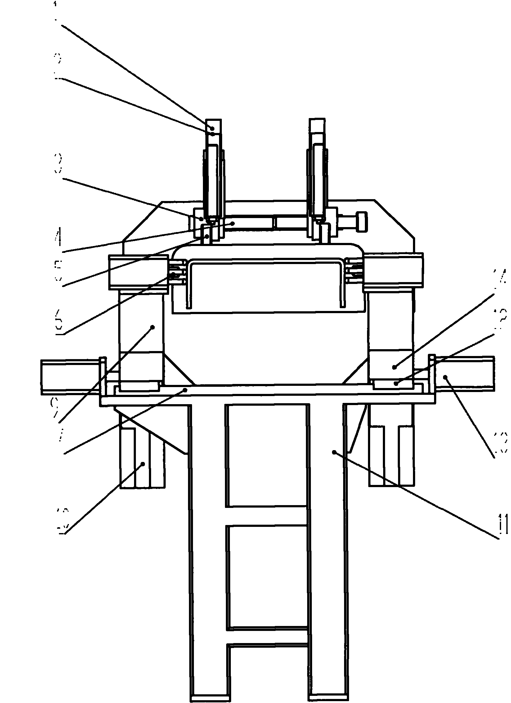 Production line and process for punching U-shaped beam