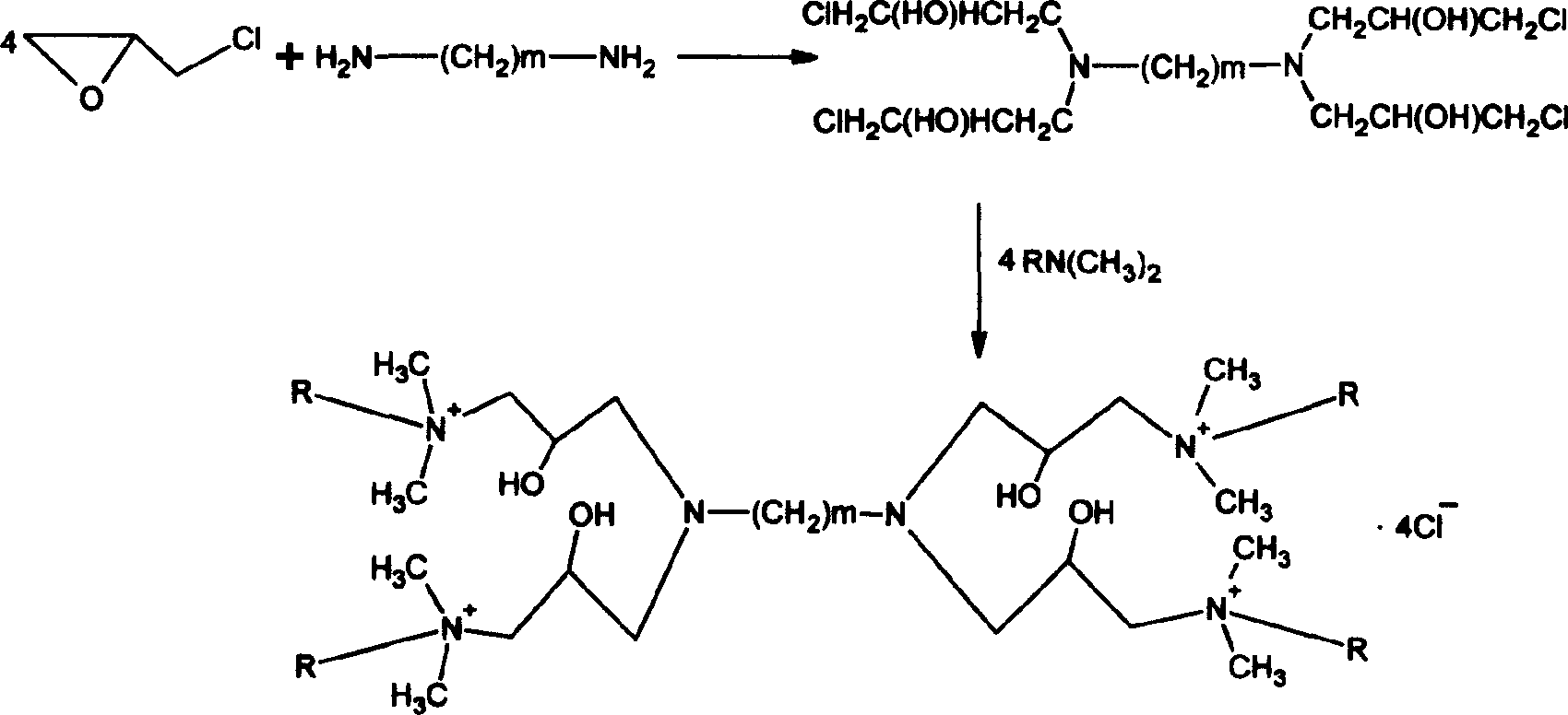 Oligo cation for co-coagulation of rubber latex and montmorillonite suspension liquid